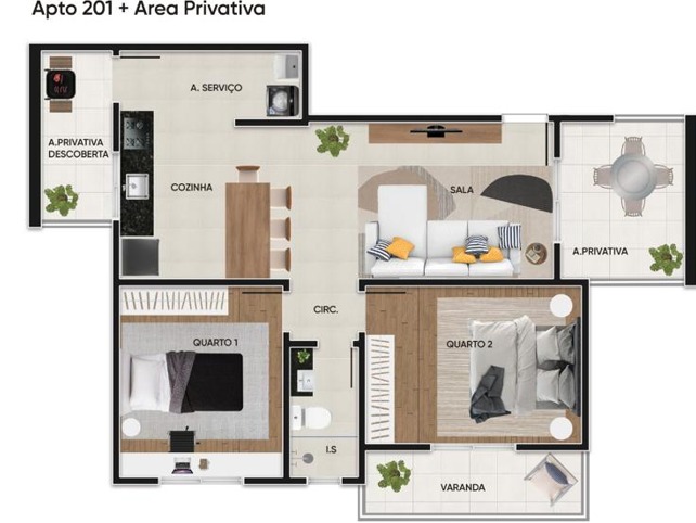 Apartamento à venda com 2 quartos, 62m² - Foto 2