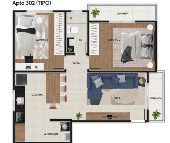 Apartamento à venda com 2 quartos, 64m² - Foto 2