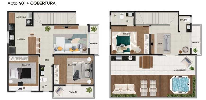 Cobertura à venda com 2 quartos, 73m² - Foto 3