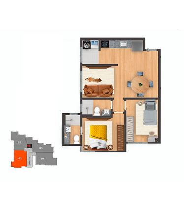 Apartamento à venda com 2 quartos, 53m² - Foto 8