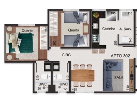 Apartamento à venda com 2 quartos, 53m² - Foto 2