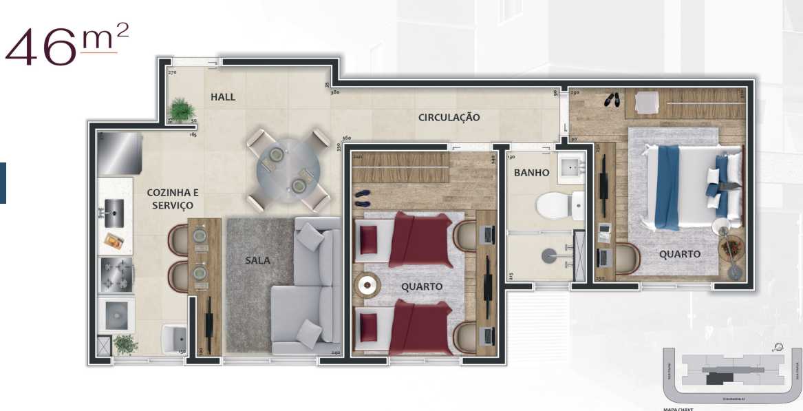 Apartamento à venda com 2 quartos, 46m² - Foto 6