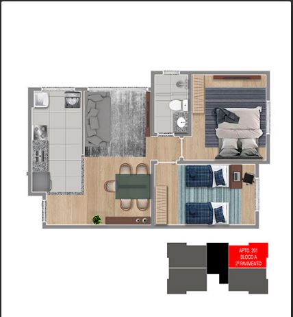 Apartamento à venda com 2 quartos, 45m² - Foto 9