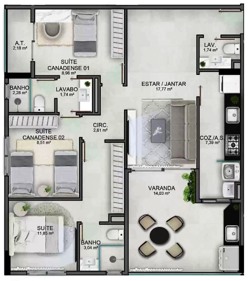 Apartamento à venda com 3 quartos, 87m² - Foto 15