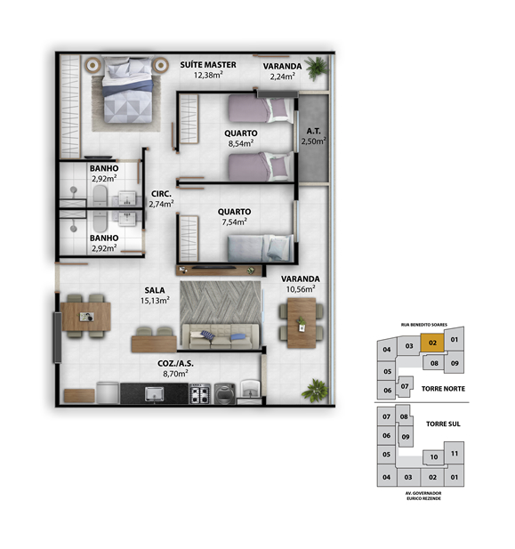 Apartamento à venda com 2 quartos, 68m² - Foto 24