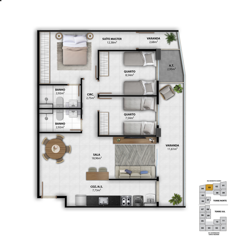 Apartamento à venda com 2 quartos, 68m² - Foto 25