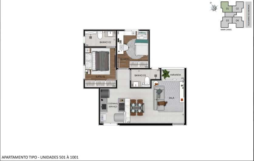 Apartamento à venda com 2 quartos, 53m² - Foto 8