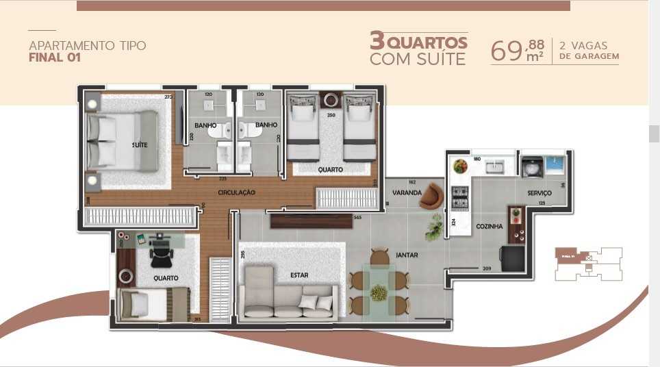 Apartamento à venda com 3 quartos, 72m² - Foto 8