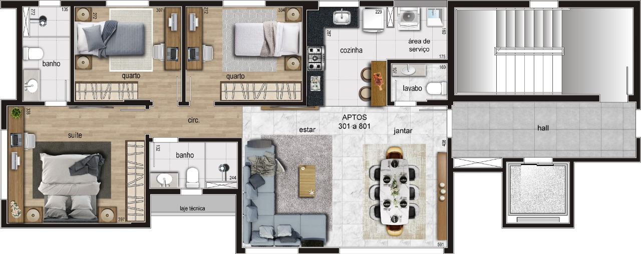 Apartamento à venda com 3 quartos, 87m² - Foto 1