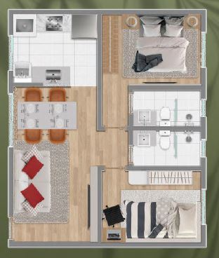 Apartamento à venda com 2 quartos, 52m² - Foto 6