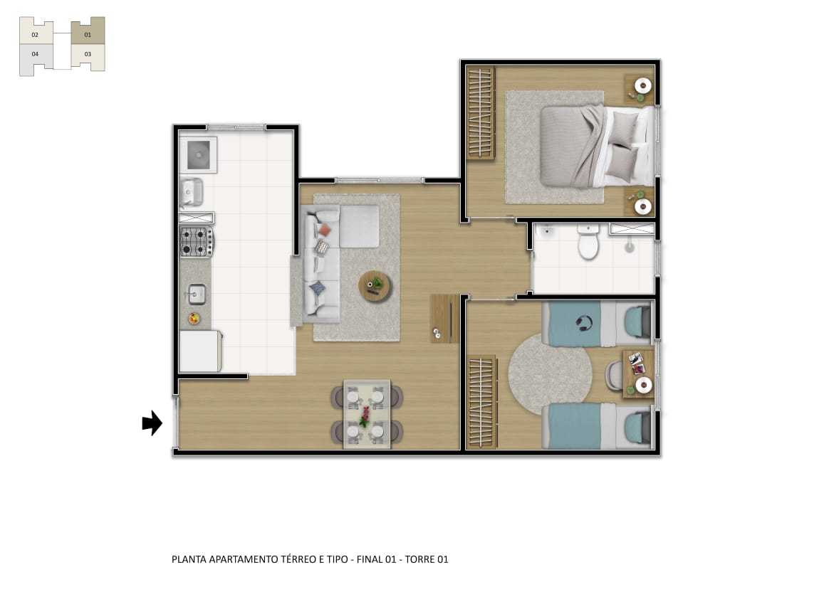 Apartamento à venda com 2 quartos, 47m² - Foto 11