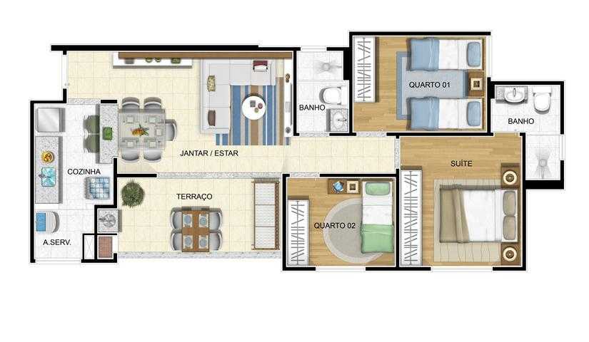 Apartamento à venda com 3 quartos, 74m² - Foto 16