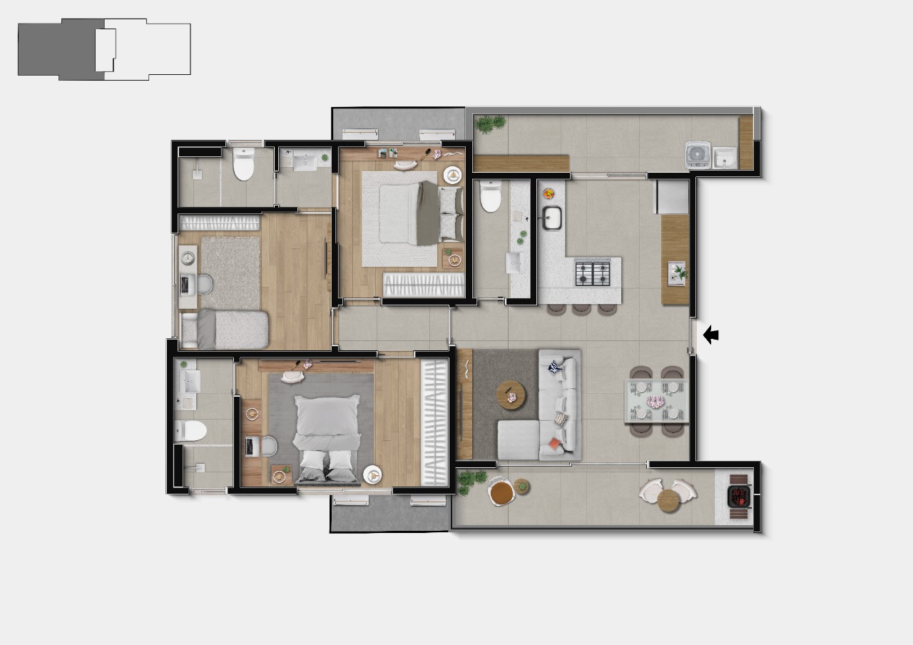 Apartamento à venda com 3 quartos, 103m² - Foto 6