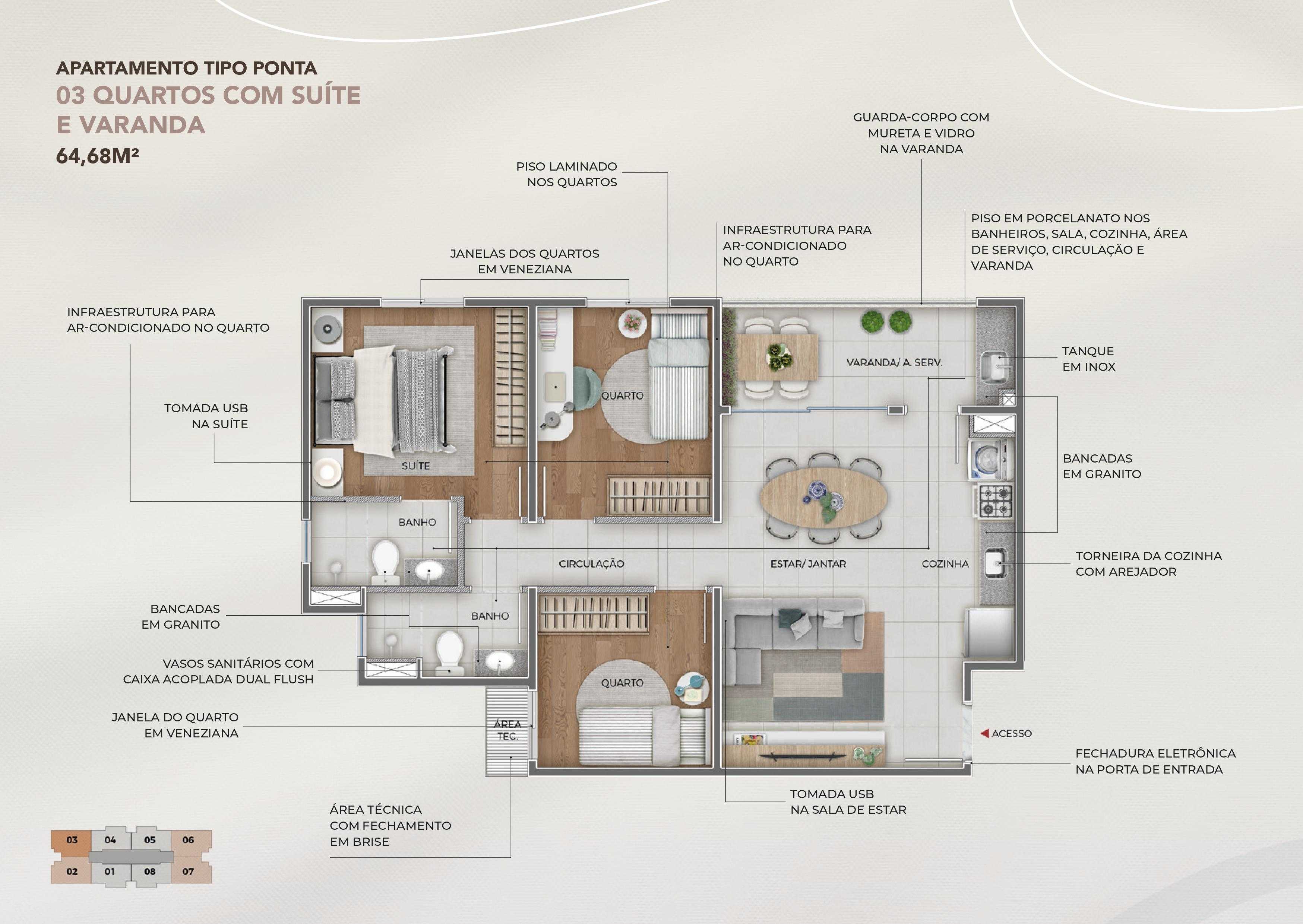 Apartamento à venda com 3 quartos, 65m² - Foto 12