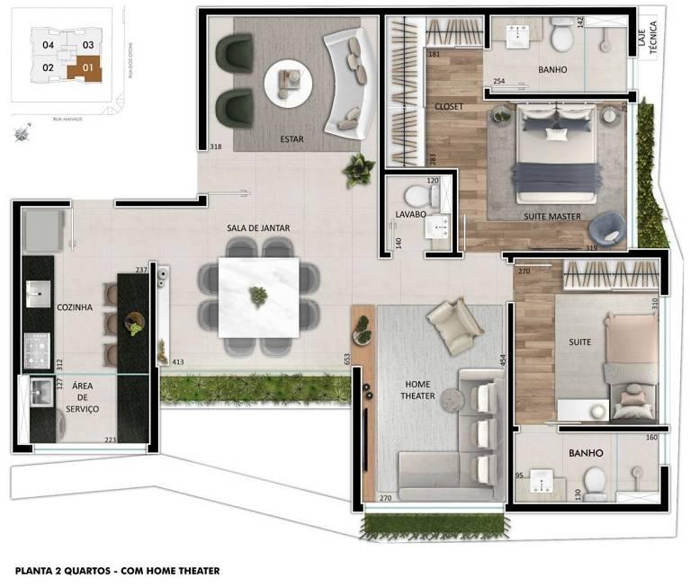 Apartamento à venda com 3 quartos, 91m² - Foto 1