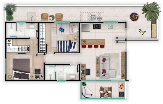 Apartamento à venda com 2 quartos, 66m² - Foto 4