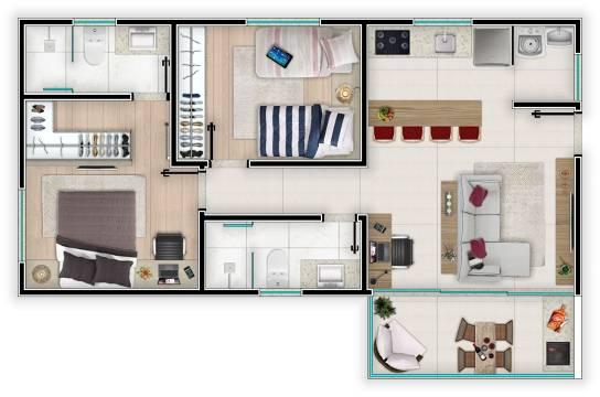 Apartamento à venda com 2 quartos, 66m² - Foto 6