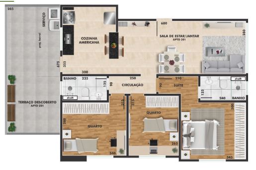 Apartamento à venda com 3 quartos, 78m² - Foto 1