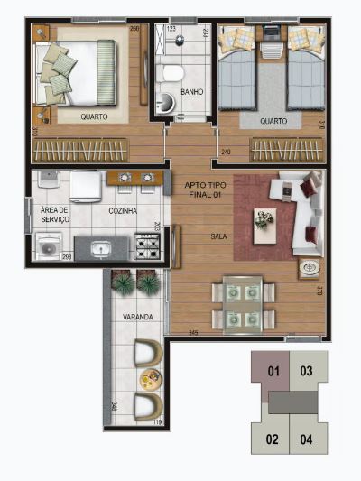 Apartamento à venda com 2 quartos, 54m² - Foto 1