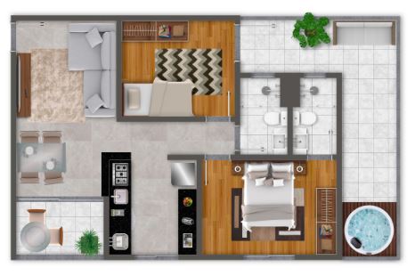 Apartamento à venda com 2 quartos, 56m² - Foto 1