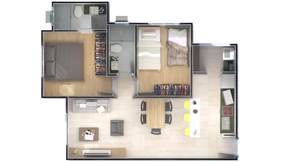 Apartamento à venda com 2 quartos, 53m² - Foto 3