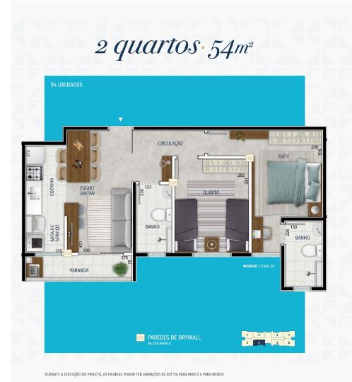 Apartamento à venda com 2 quartos, 54m² - Foto 7