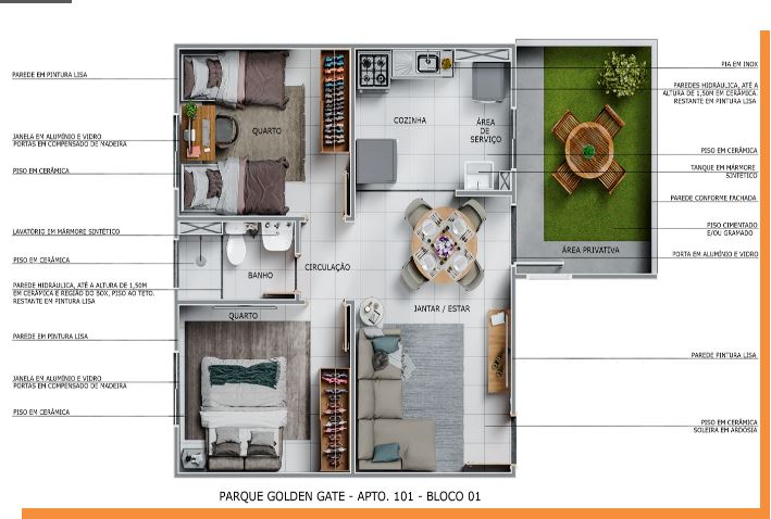 Apartamento à venda com 2 quartos, 42m² - Foto 1