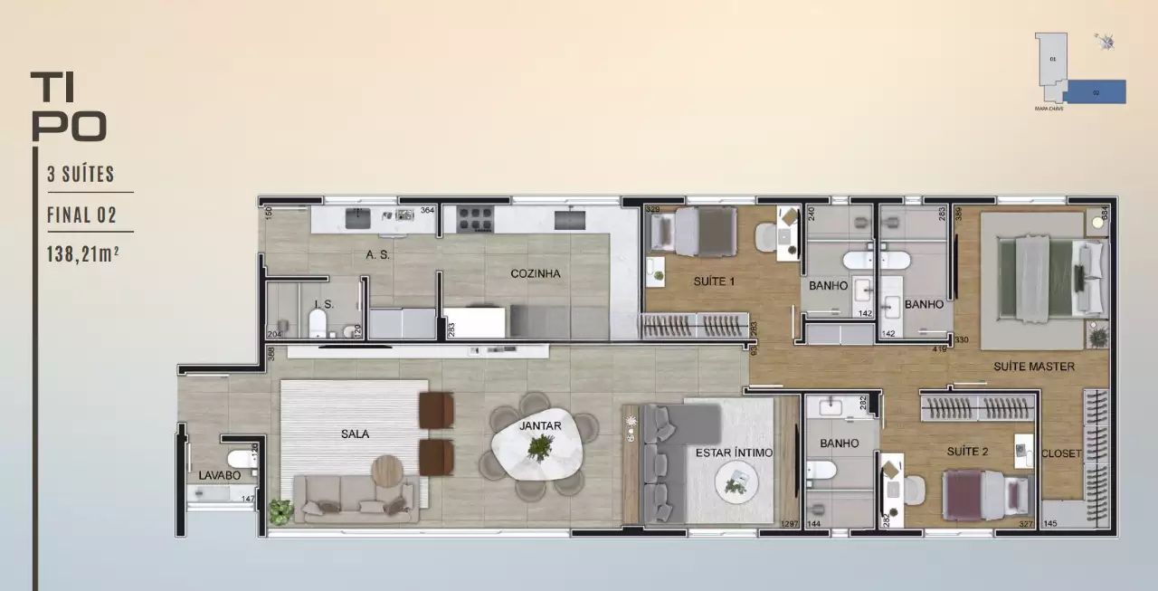 Apartamento à venda com 3 quartos, 138m² - Foto 5