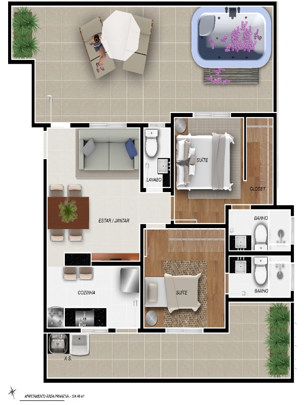 Apartamento à venda com 2 quartos, 55m² - Foto 3