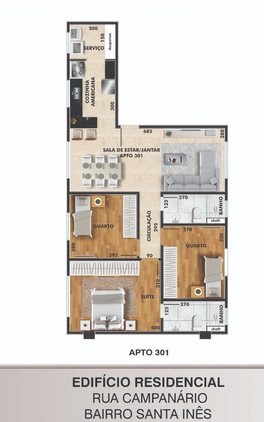 Apartamento à venda com 3 quartos, 76m² - Foto 3