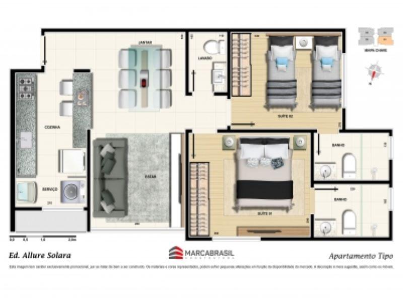 Apartamento à venda com 2 quartos, 61m² - Foto 8