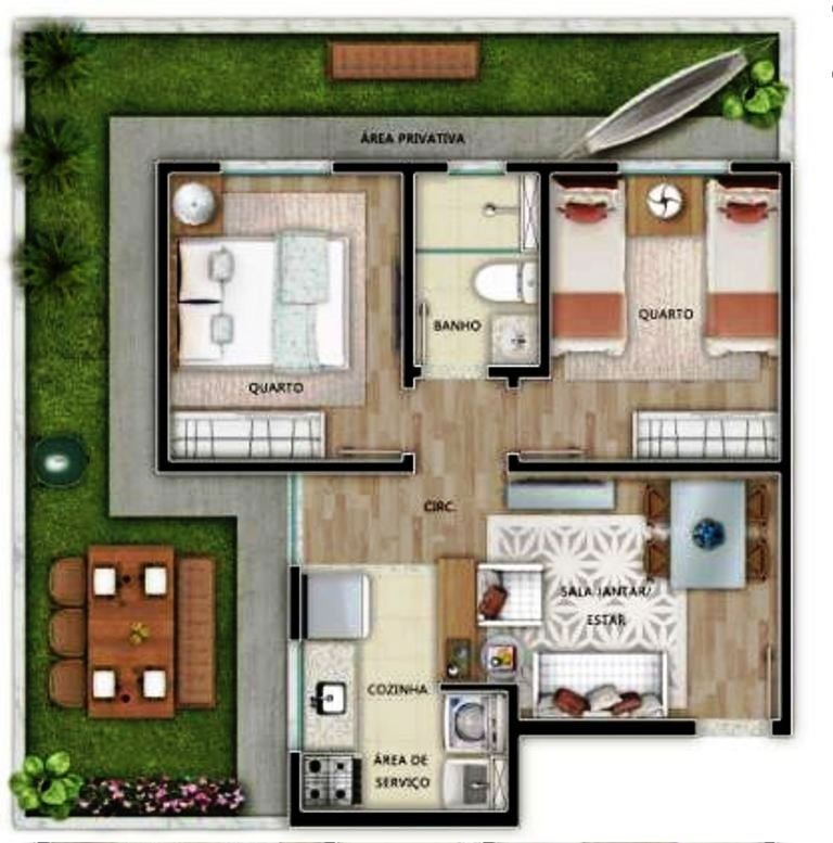 Apartamento à venda com 2 quartos, 46m² - Foto 3