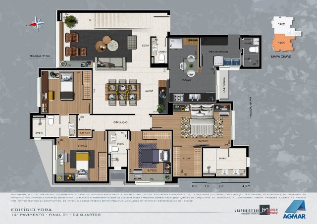 Apartamento à venda com 4 quartos, 147m² - Foto 3