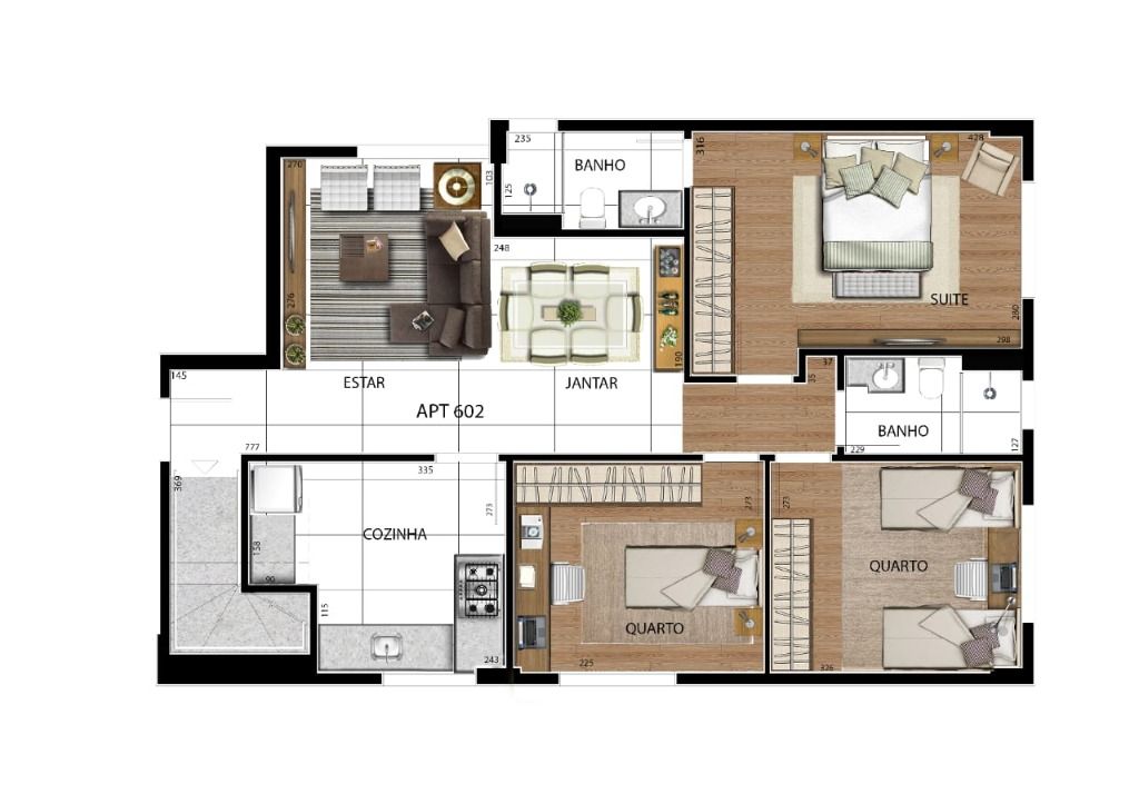 Apartamento à venda com 3 quartos, 77m² - Foto 3