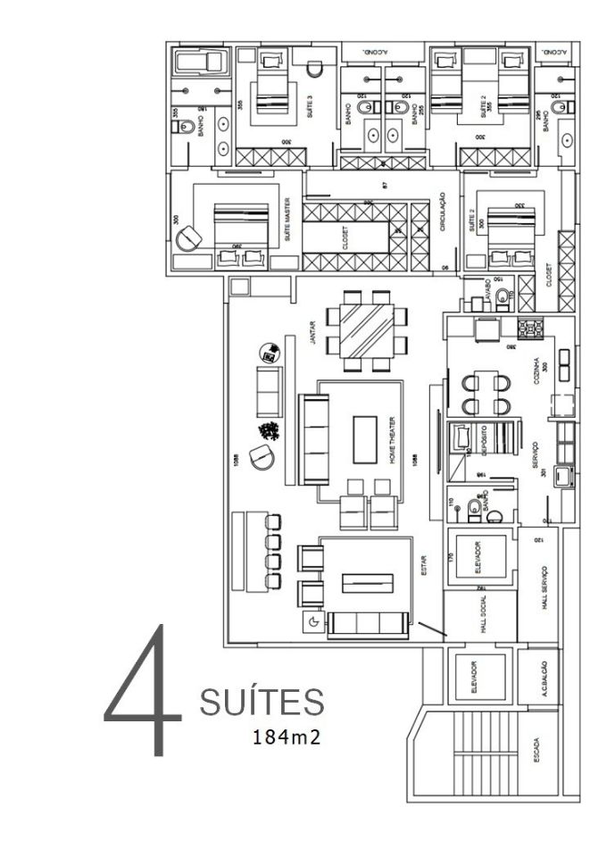 Apartamento à venda com 4 quartos, 184m² - Foto 8